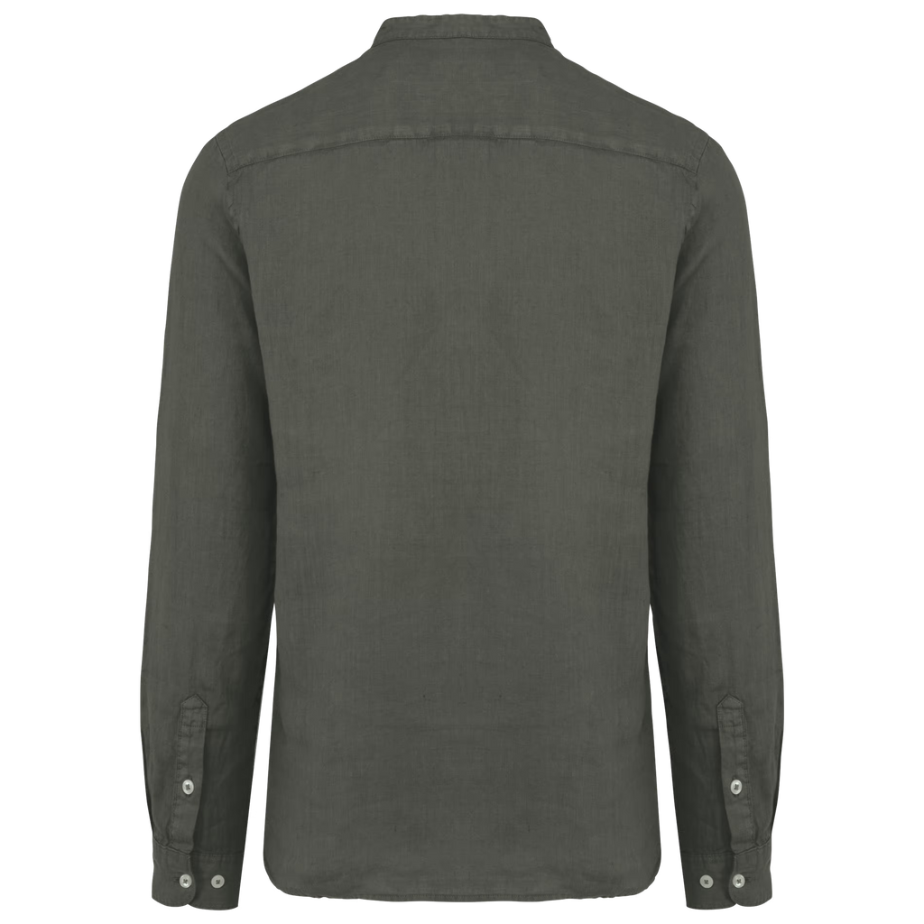ICONIC LINEN SHIRT WITH MAO COLLAR