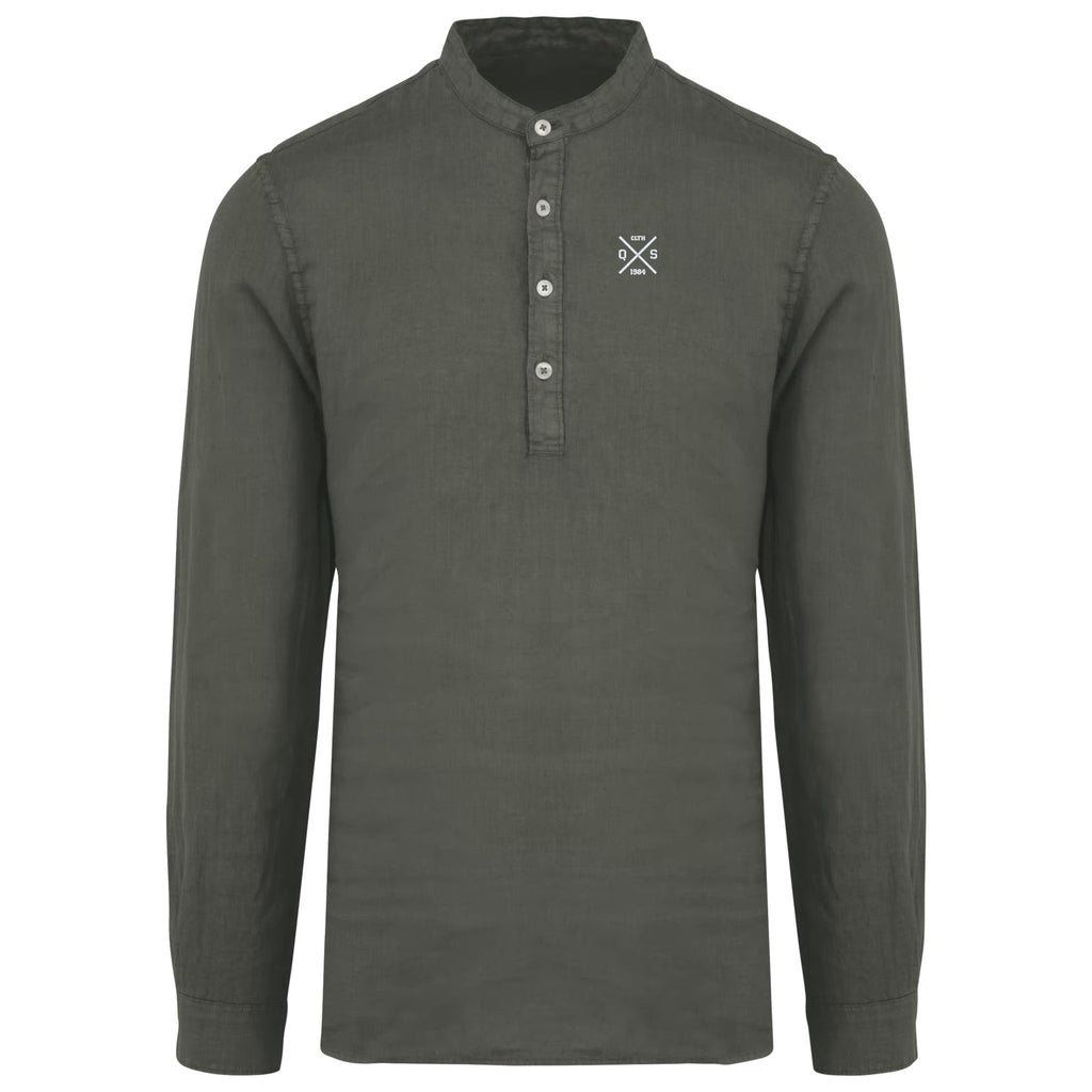 ICONIC LINEN SHIRT WITH MAO COLLAR