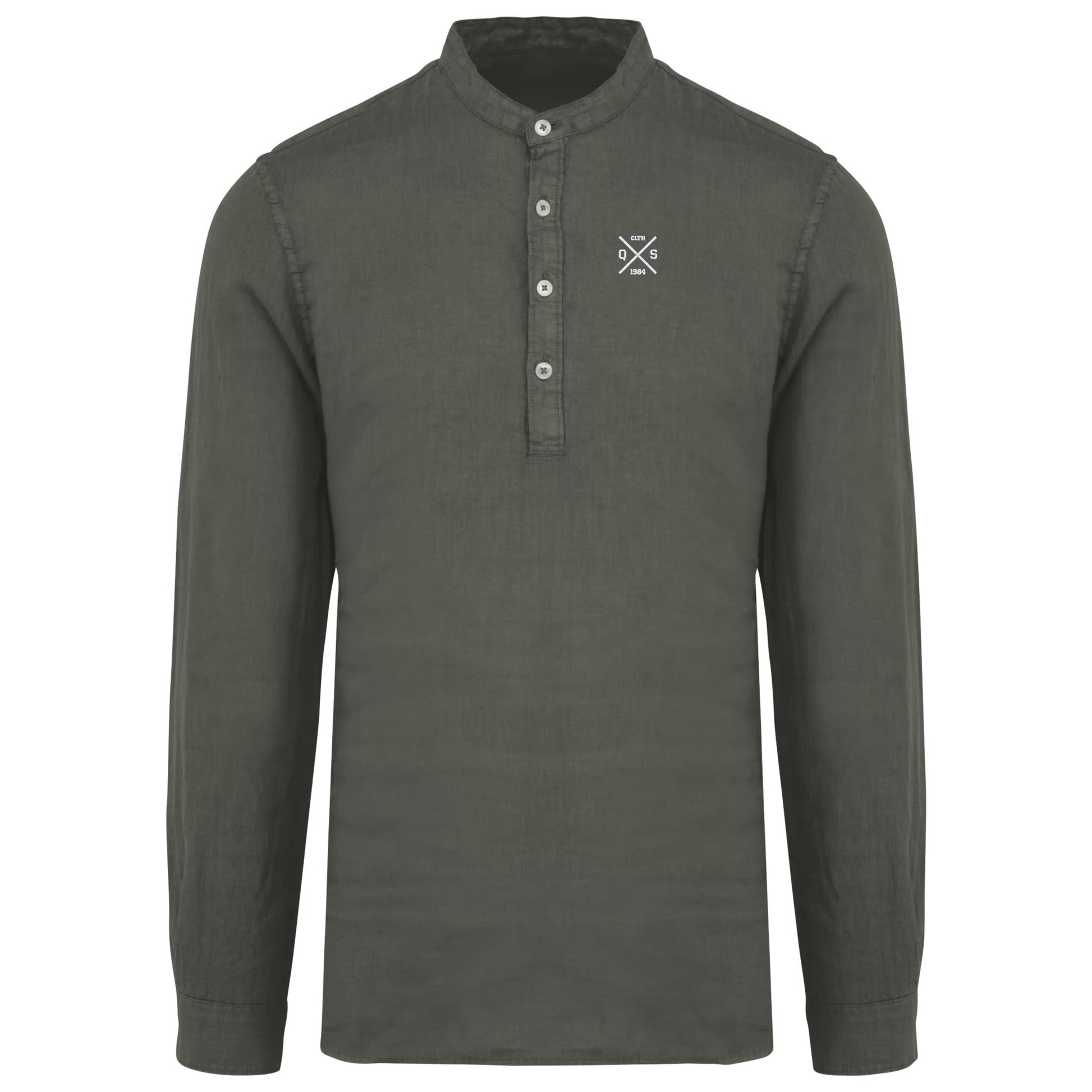 ICONIC LINEN SHIRT WITH MAO COLLAR