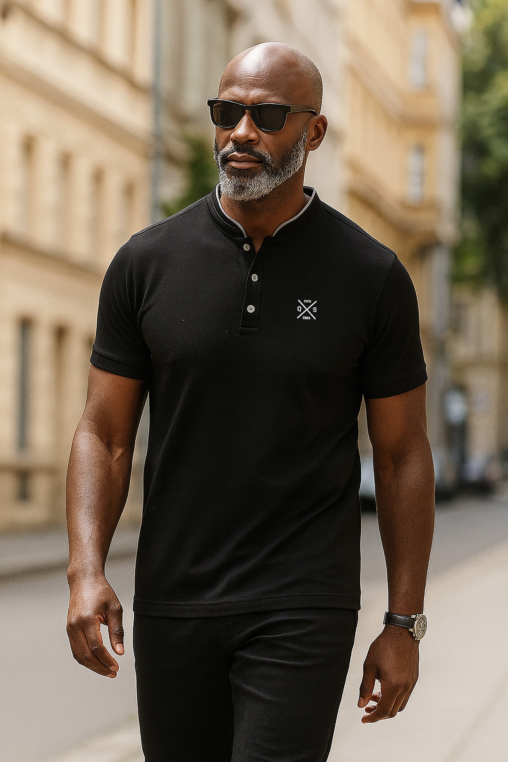 ICONIC MAO COLLAR POLO SHIRT