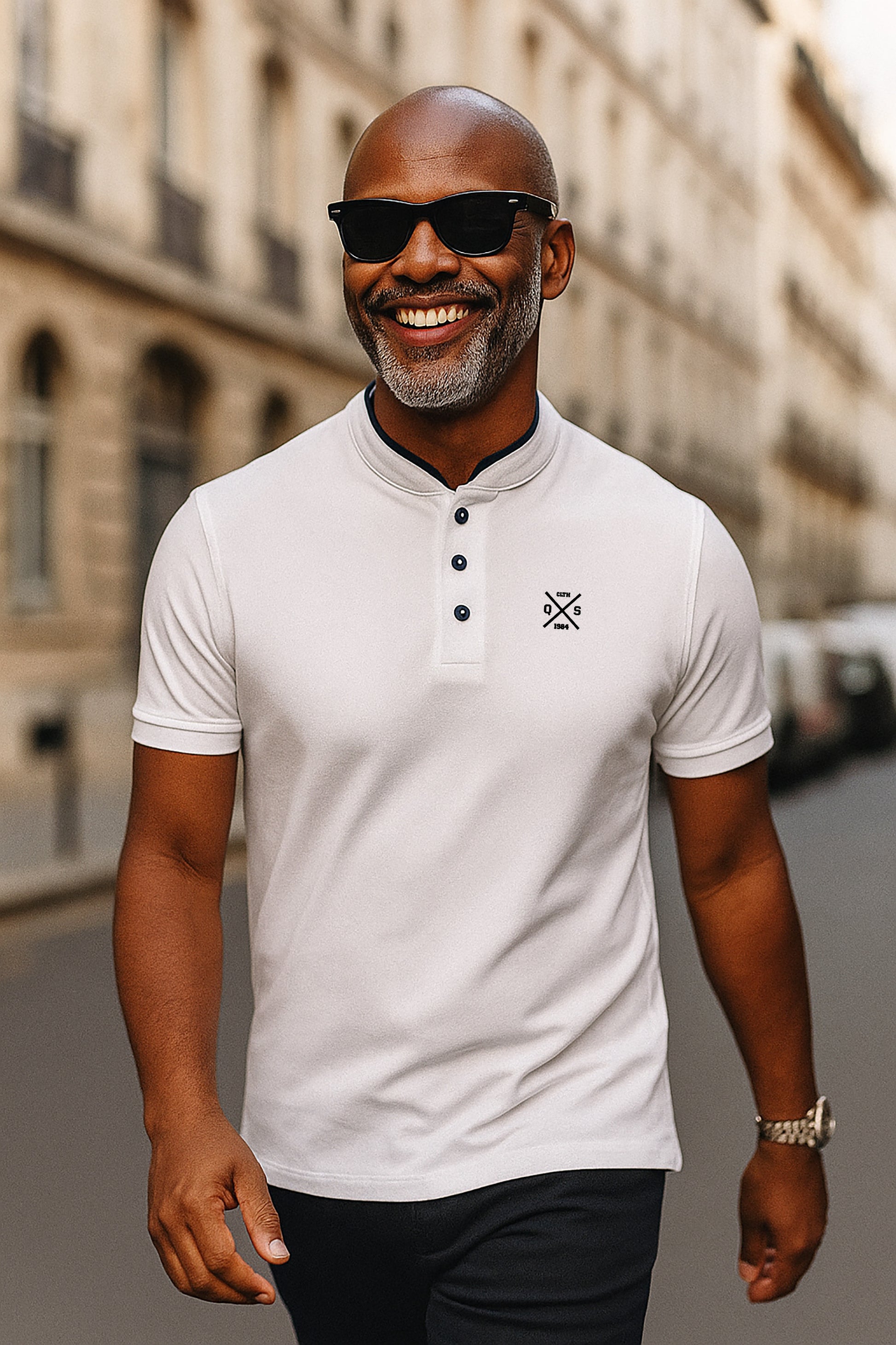 ICONIC MAO COLLAR POLO SHIRT