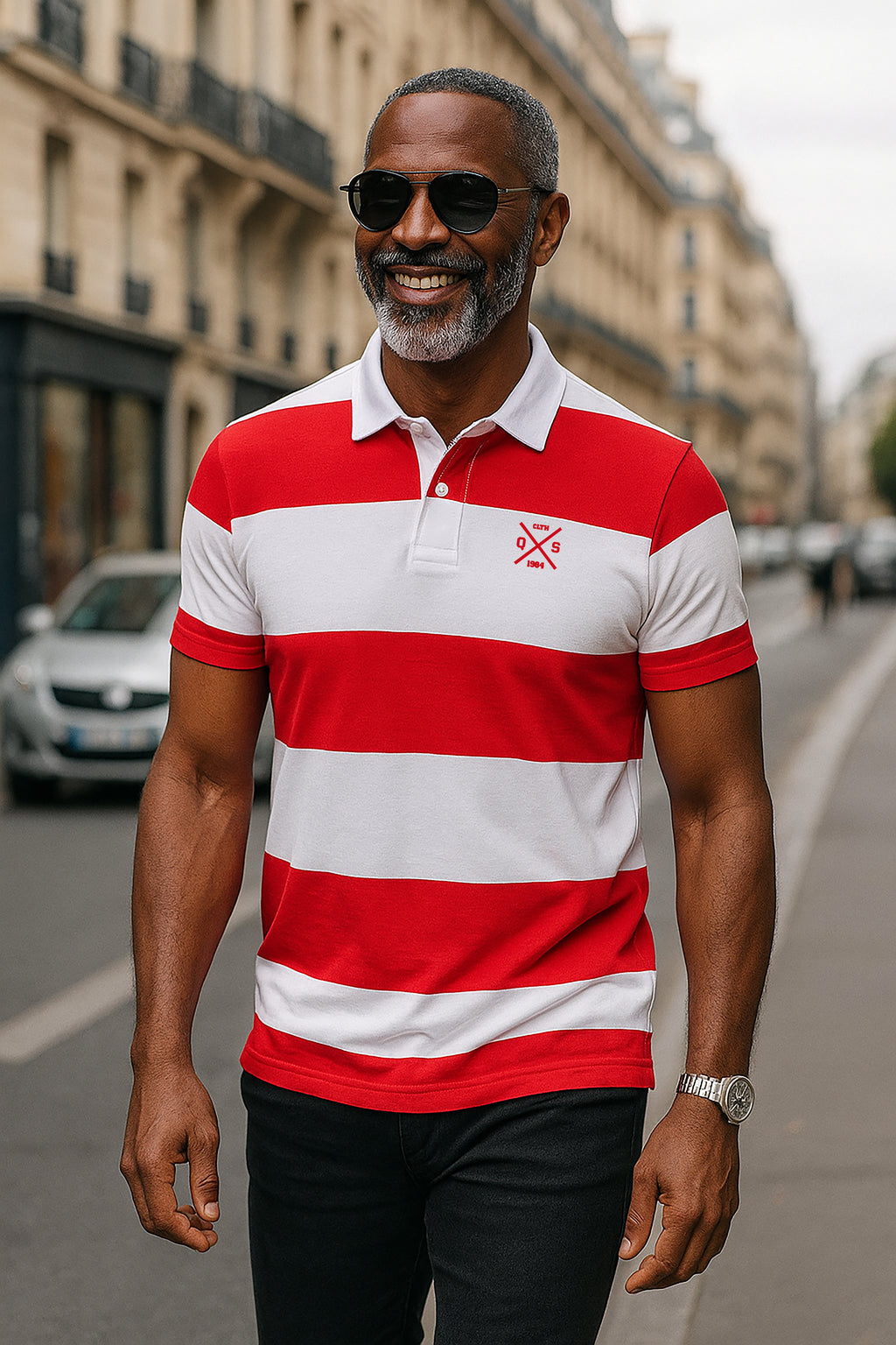 ICONIC STRIPED RUGBY POLO SHIRT