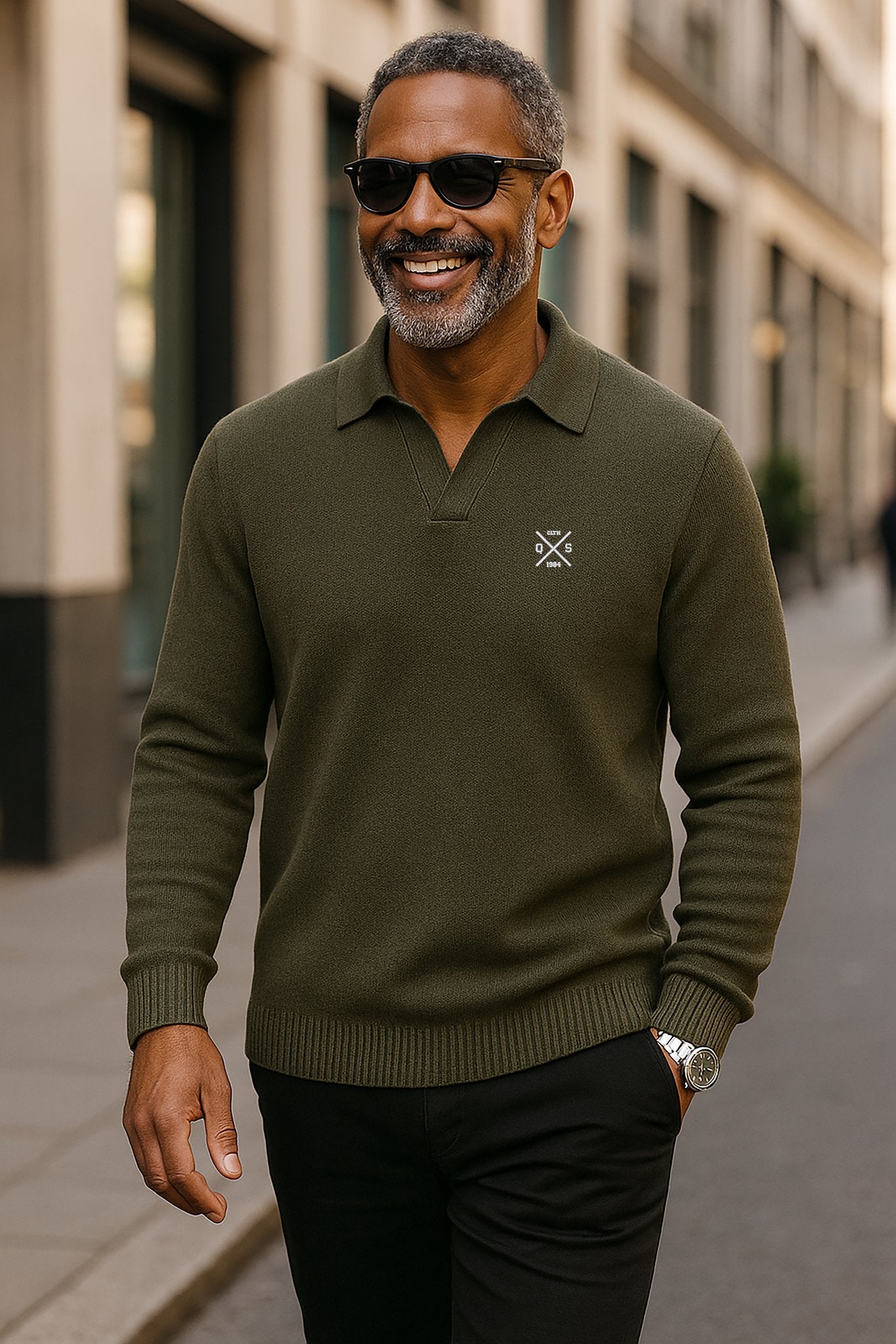 ICONIC V-NECK POLO SWEATER