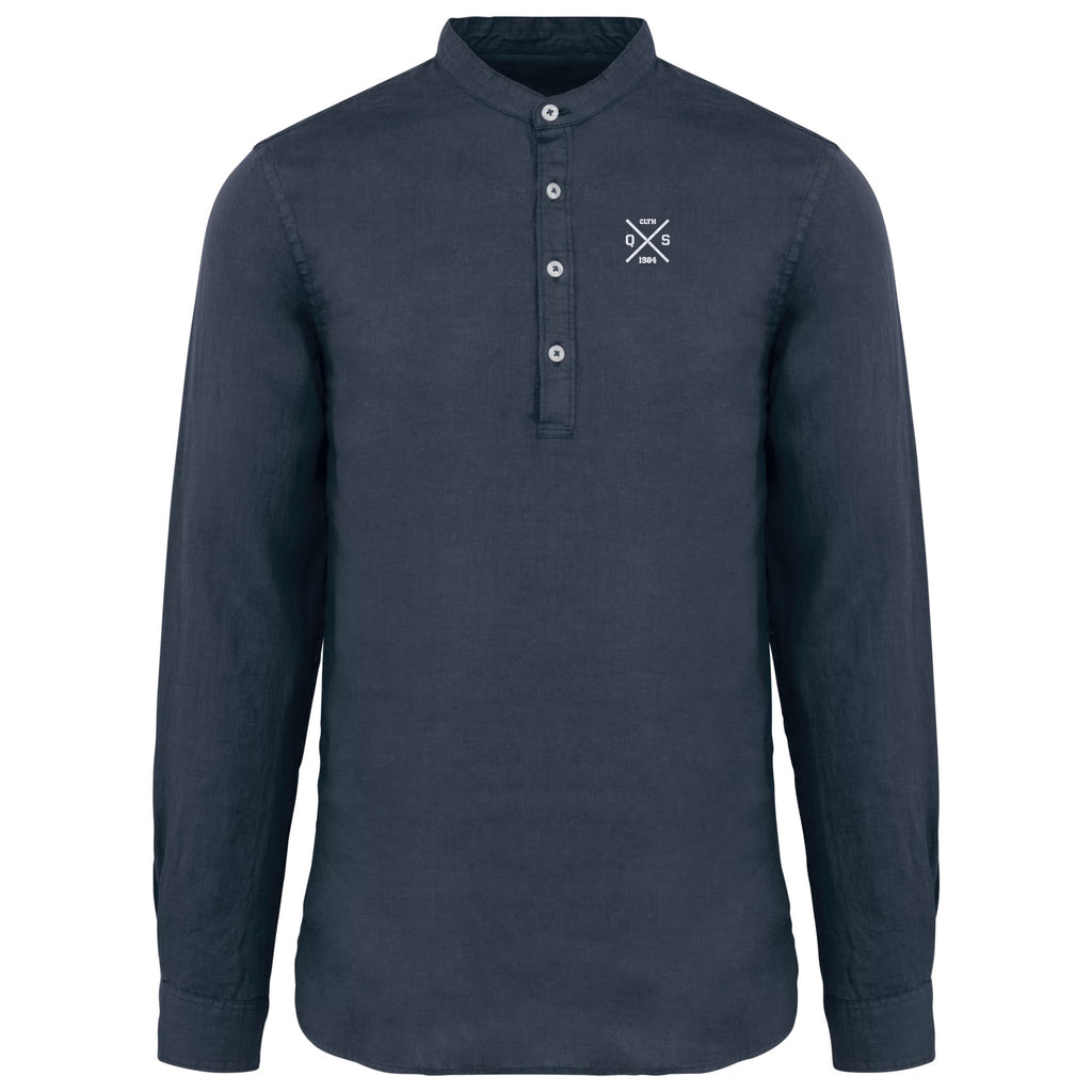 ICONIC LINEN SHIRT WITH MAO COLLAR