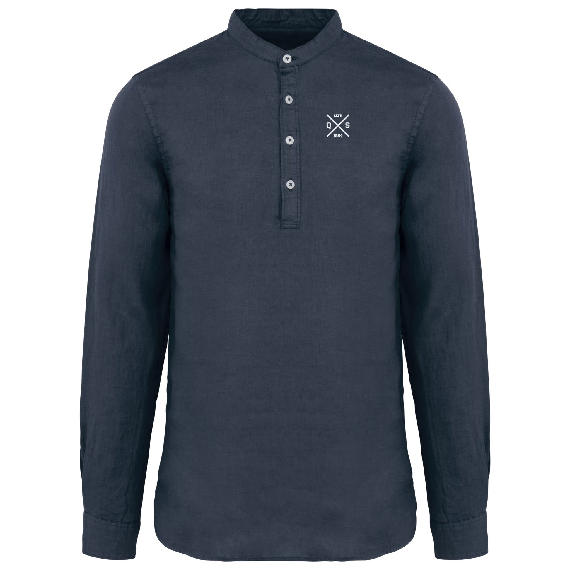 ICONIC LINEN SHIRT WITH MAO COLLAR
