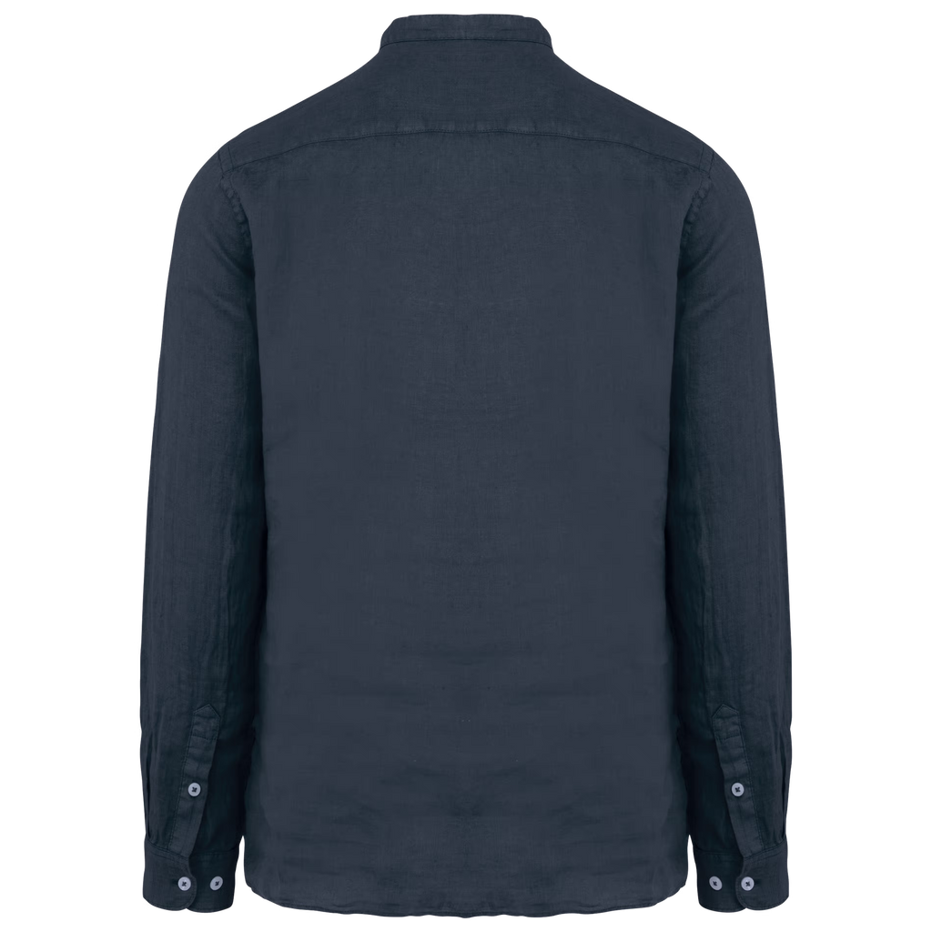 ICONIC LINEN SHIRT WITH MAO COLLAR